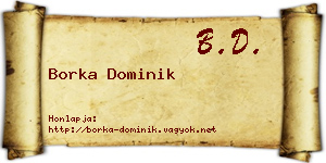 Borka Dominik névjegykártya